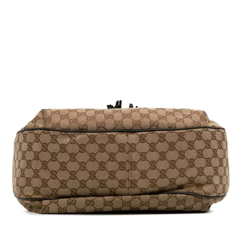 Gucci Medium GG Canvas Emily Flap Satchel Brown Canvas Fair condition - Inside View