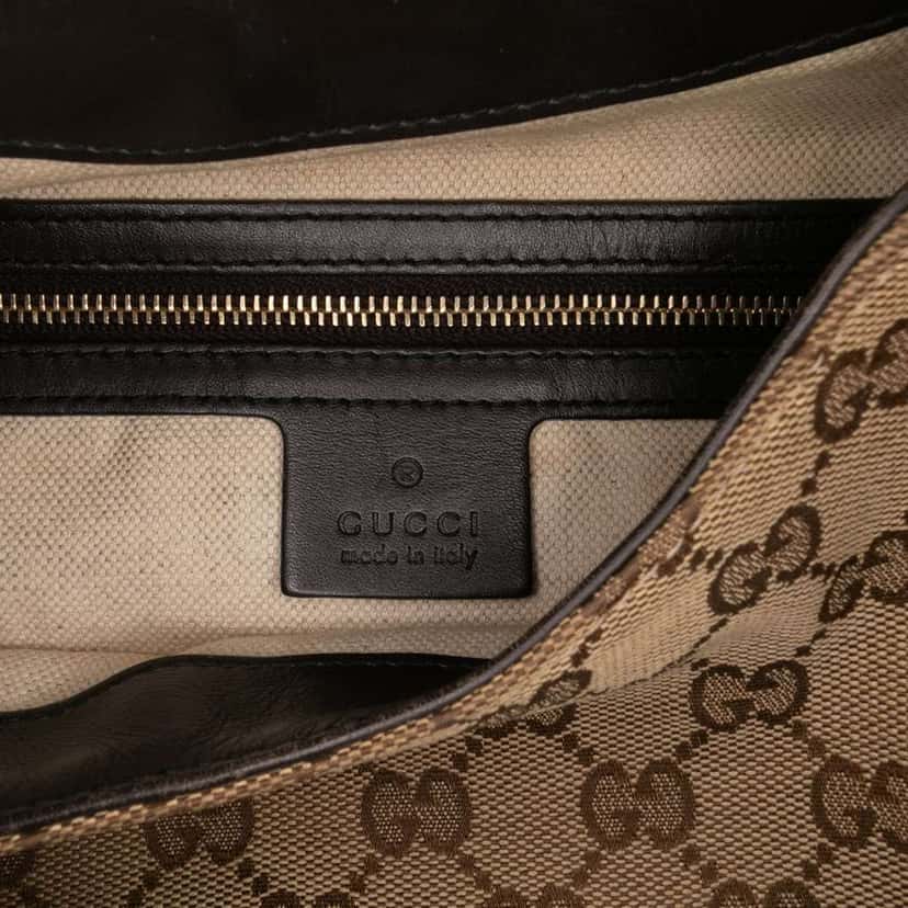 Gucci Medium GG Canvas Emily Flap Satchel Brown Canvas Fair condition - Box View