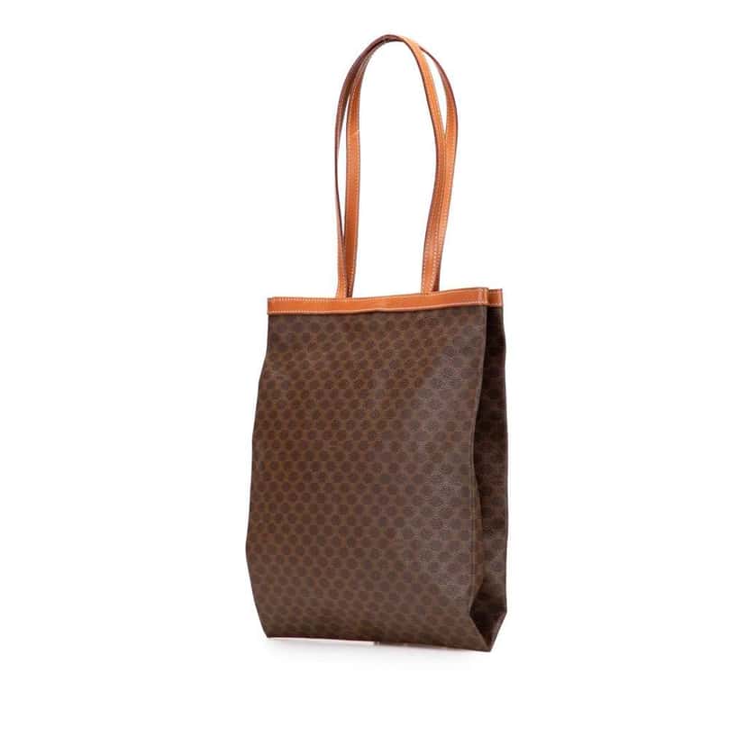 Celine Macadam Coated Canvas Tote Brown Canvas Good condition - Back View