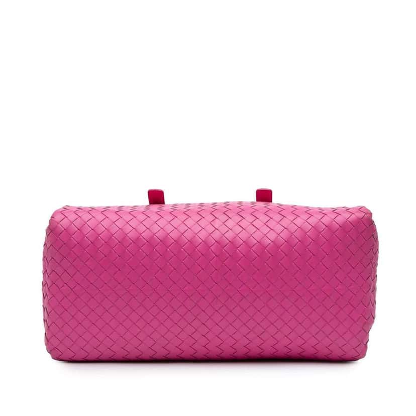Bottega Veneta Nappa Intrecciato Boston Bag Pink Leather Good condition - Inside View