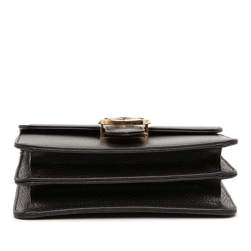 Gucci Small Dollar Calfskin Interlocking G Crossbody Black Leather Good condition - Inside View