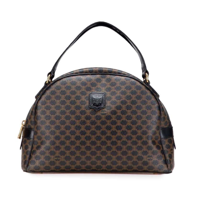 Celine Macadam Coated Canvas Handbag Brown Canvas Good condition - Front View