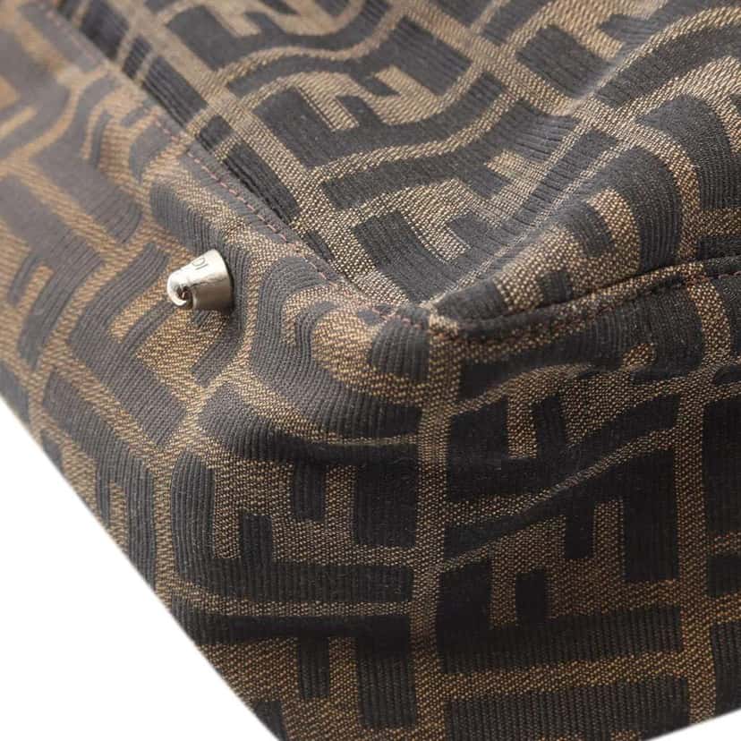 Fendi Large Zucca Canvas Twins Tote Brown Canvas Good condition - Box View