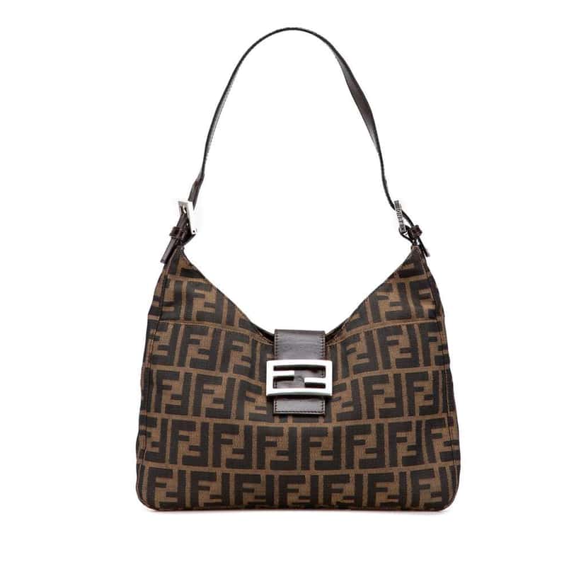 Fendi Zucca Canvas Shoulder Bag Brown Canvas Good condition - Front View