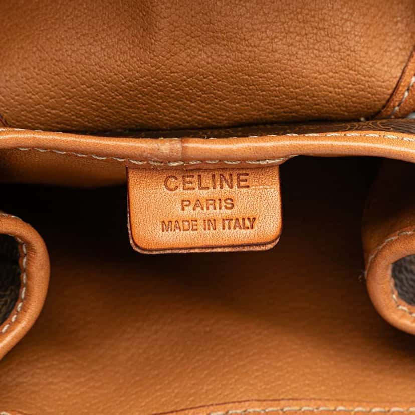 Celine Mini Macadam Coated Canvas Twin Backpack Brown Canvas Good condition - Box View