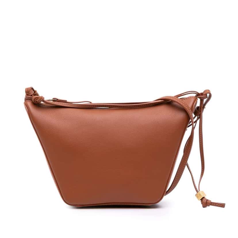Loewe Mini Leather Hammock Hobo Brown Leather Good condition - Front View