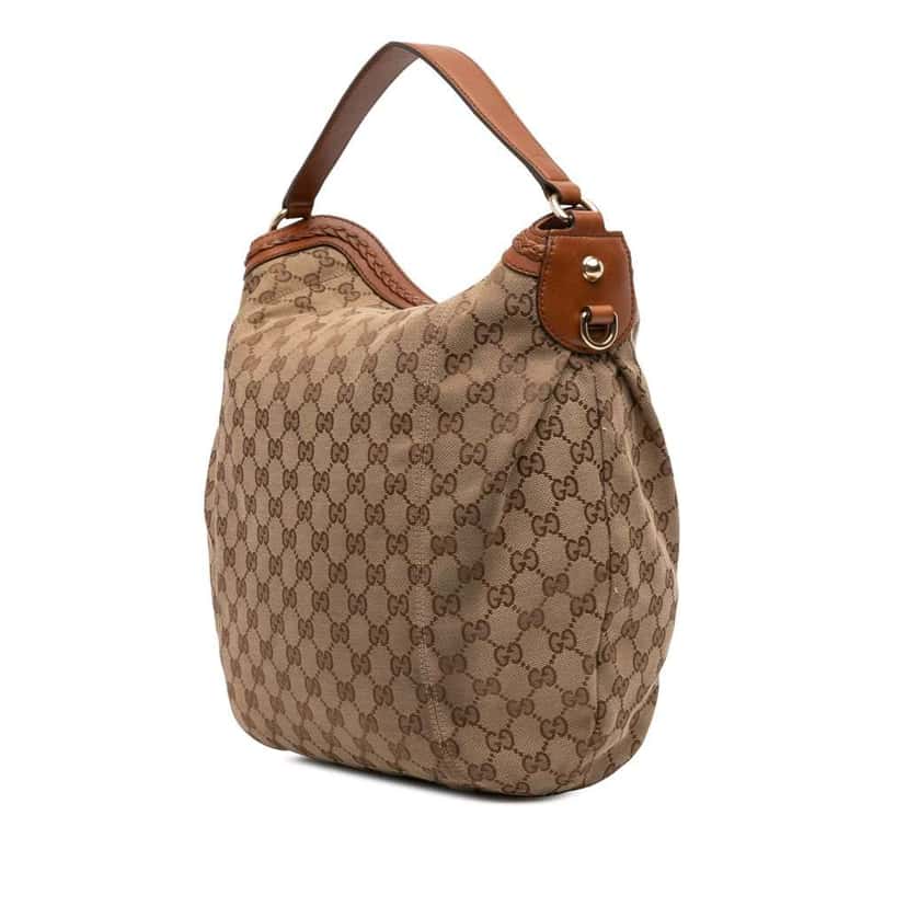 Gucci Medium GG Canvas Brick Lane Convertible Hobo Brown Canvas Good condition - Back View