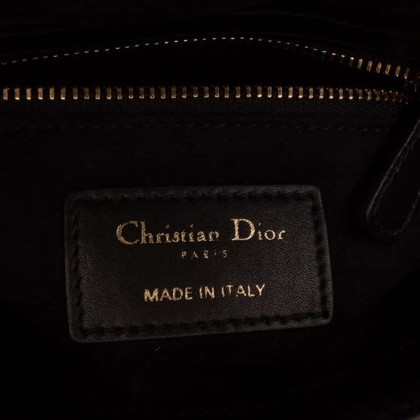 Dior Mini Calfskin Beaded Embroidered Lady Dior Black Leather Good condition - Box View