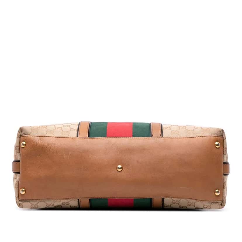 Gucci Medium GG Canvas Rania Top Handle Bag Brown Canvas Fair condition - Inside View