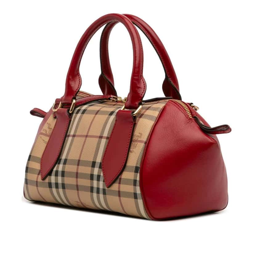 Burberry Small Haymarket Check Coated Canvas Blaze Satchel Brown Canvas Good condition - Back View