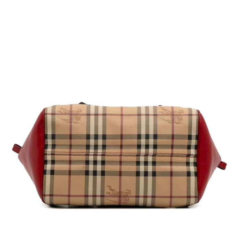 Burberry Small Haymarket Check Coated Canvas Blaze Satchel Brown Canvas Good condition - Inside View