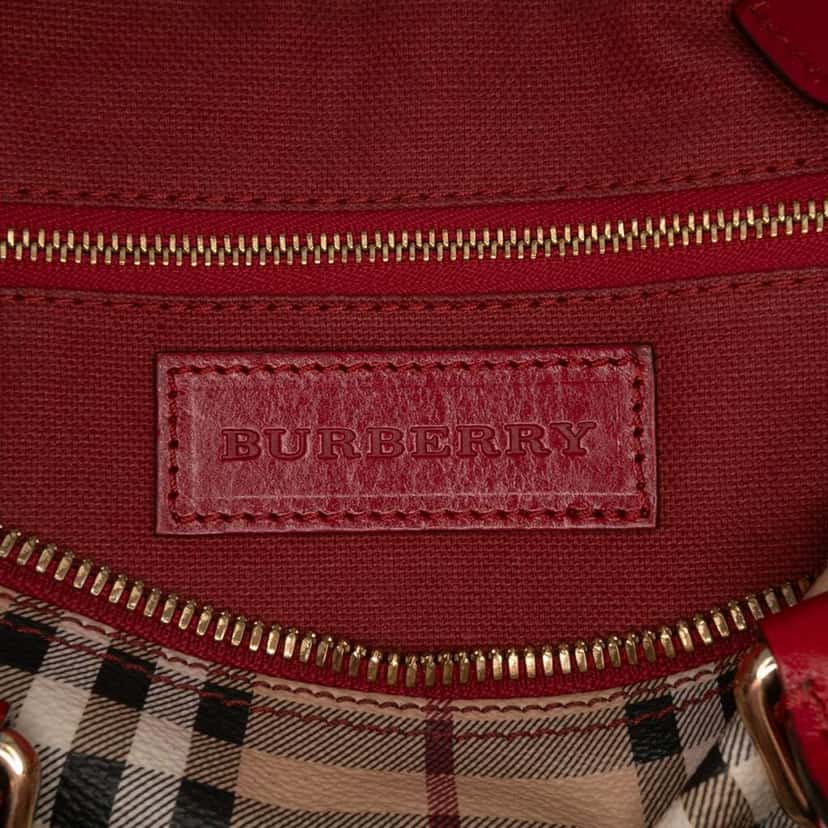 Burberry Small Haymarket Check Coated Canvas Blaze Satchel Brown Canvas Good condition - Box View