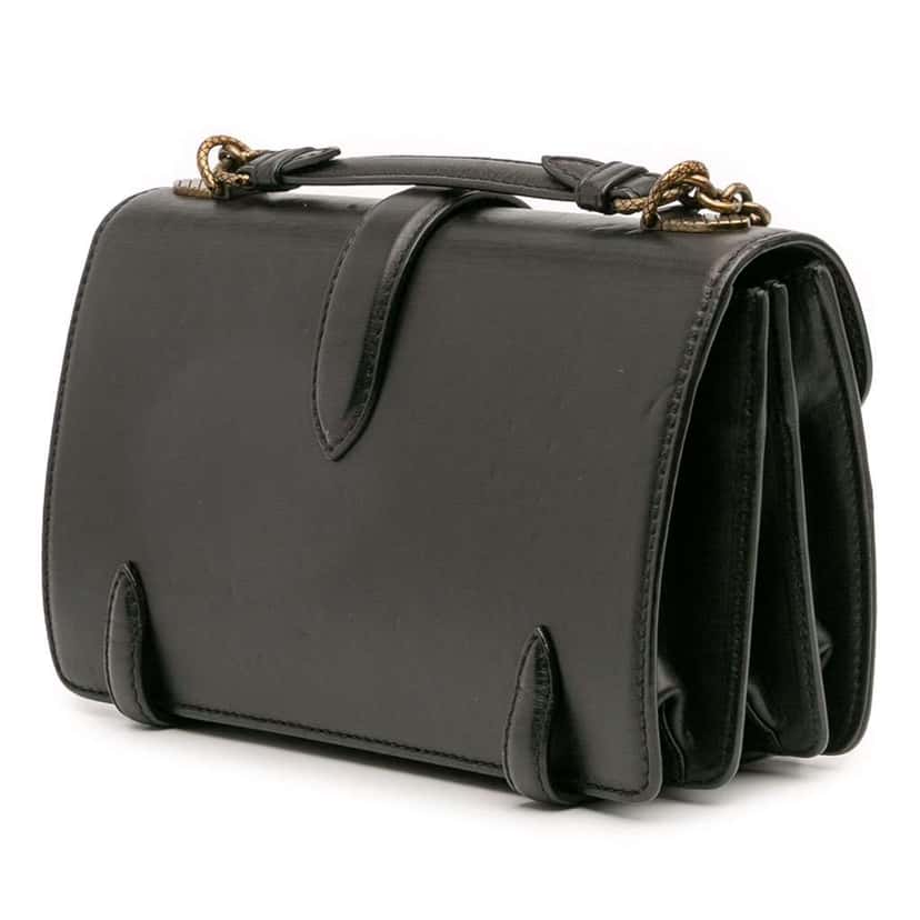 Bottega Veneta Calfskin and Leopard Print Pony Hair City Knot Shoulder Bag Black Leather Good condition - Back View