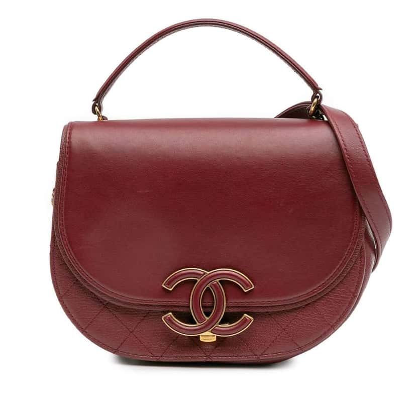 Chanel Small Calfskin Coco Curve Flap Red Leather Good condition - Front View