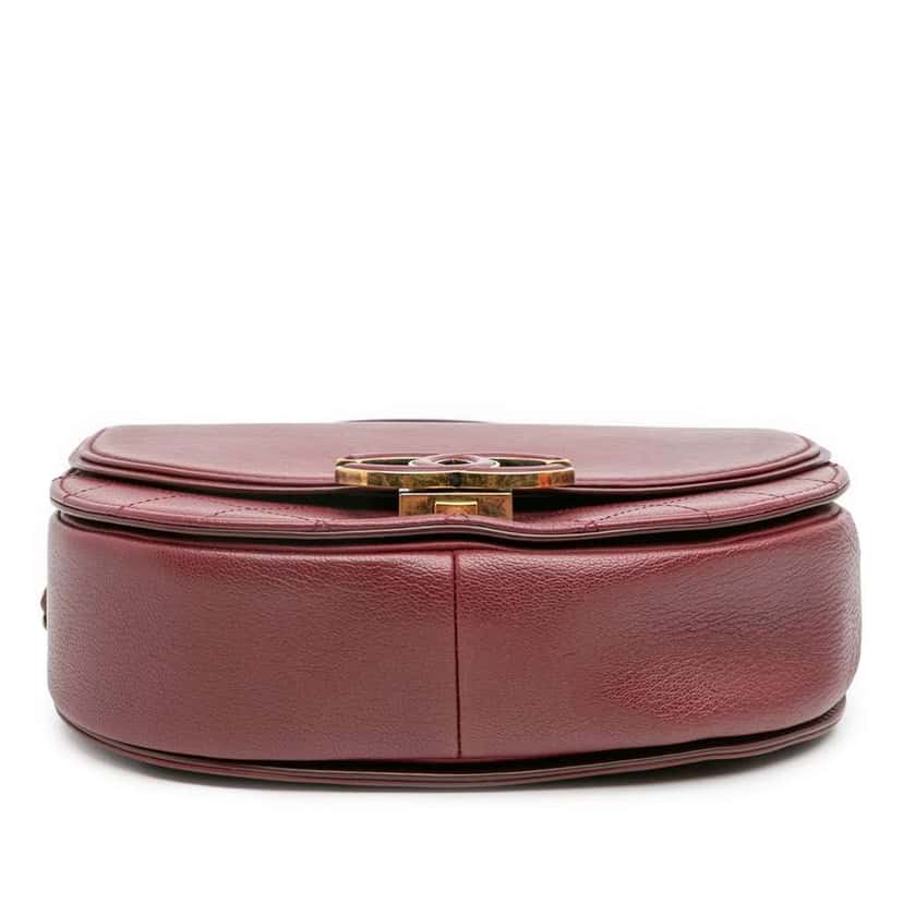 Chanel Small Calfskin Coco Curve Flap Red Leather Good condition - Inside View
