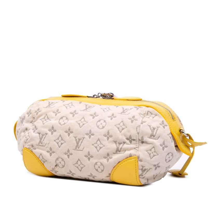 Louis Vuitton Monogram Denim Pochette Round Brown Denim Good condition - Back View