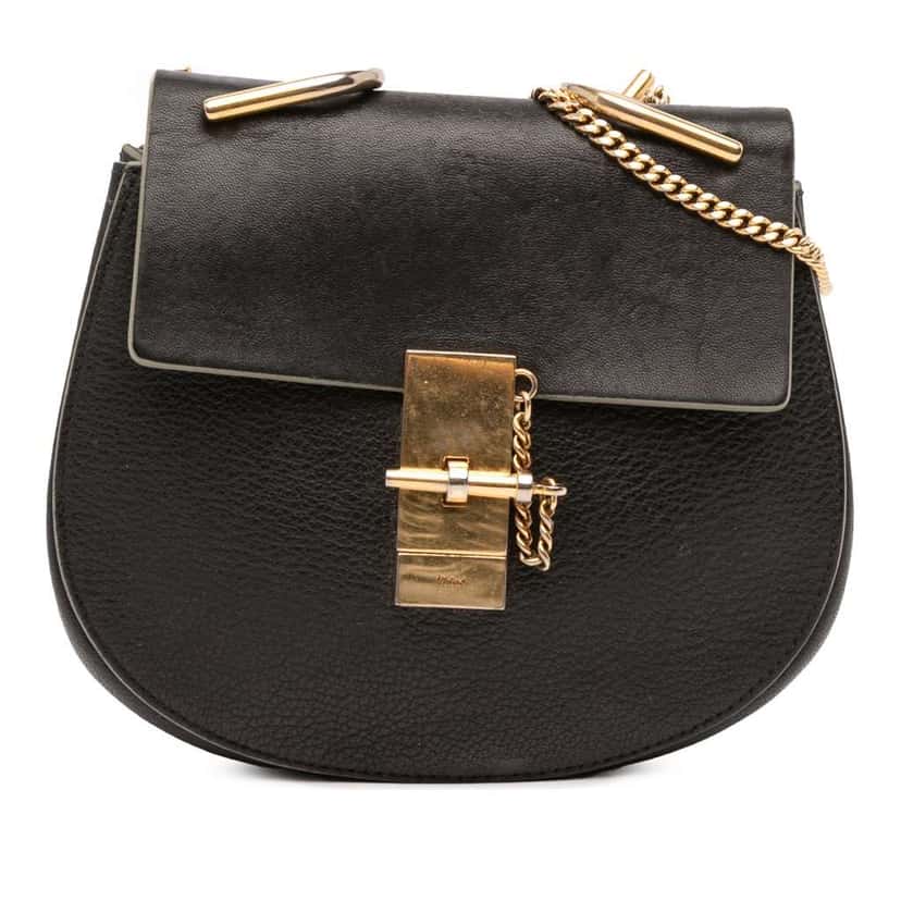 Chloé Mini Leather Drew Crossbody Black Leather Good condition - Front View