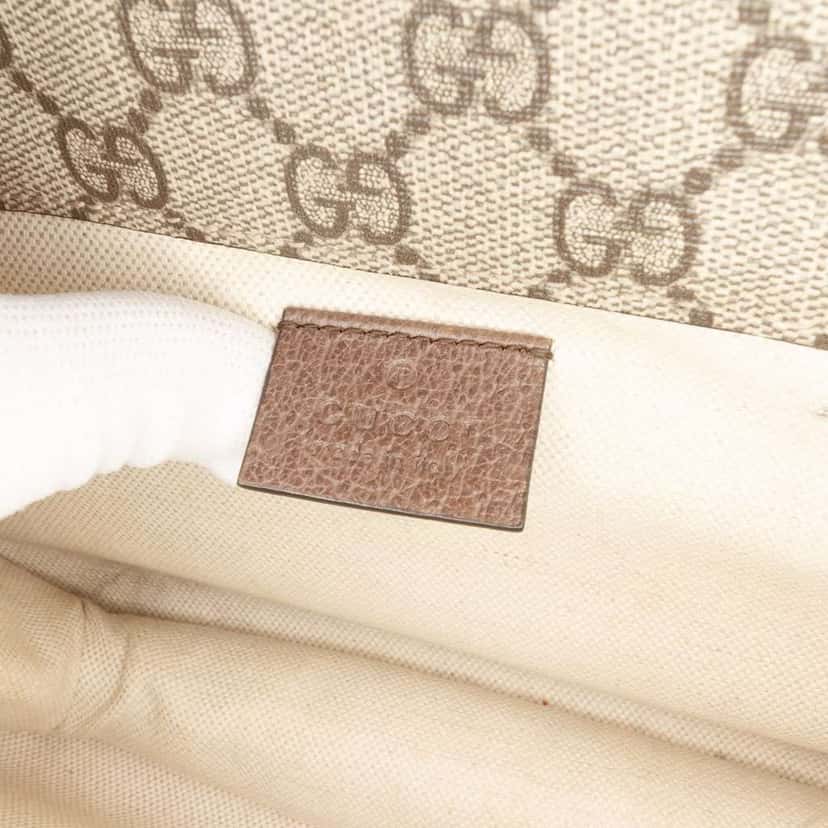 Gucci Small GG Supreme Web Neo Vintage Double Flap Messenger Bag Brown Canvas Good condition - Box View