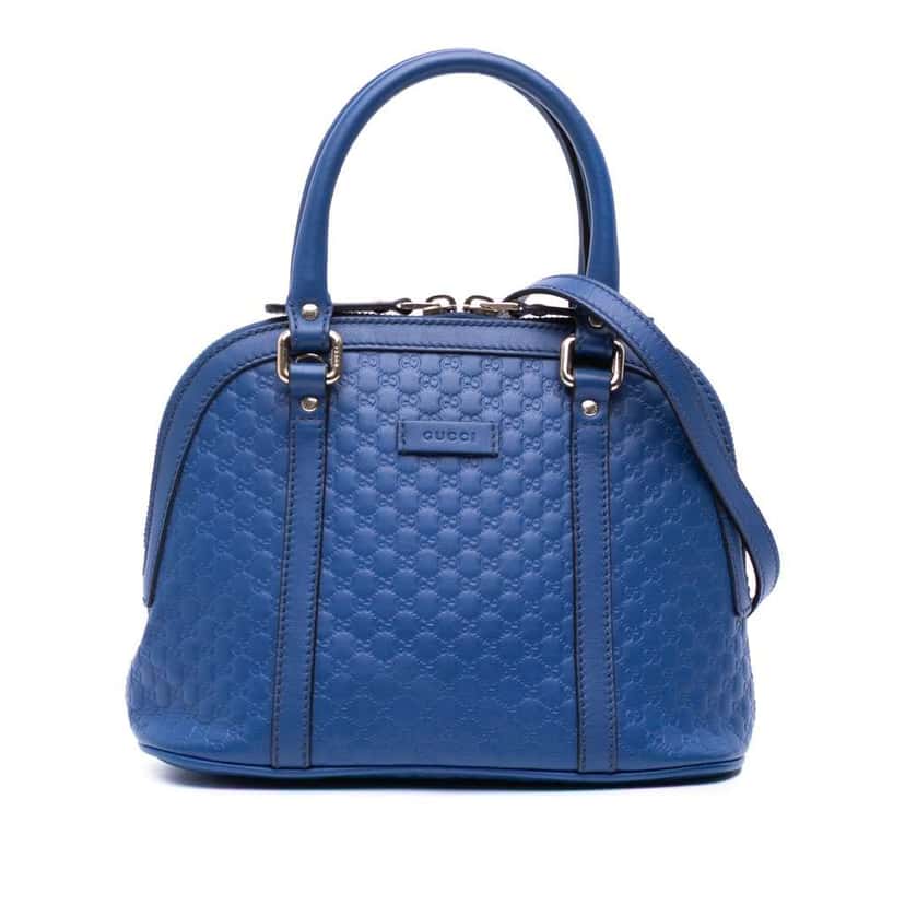 Gucci Mini Microguccissima Dome Satchel Blue Leather Good condition - Front View