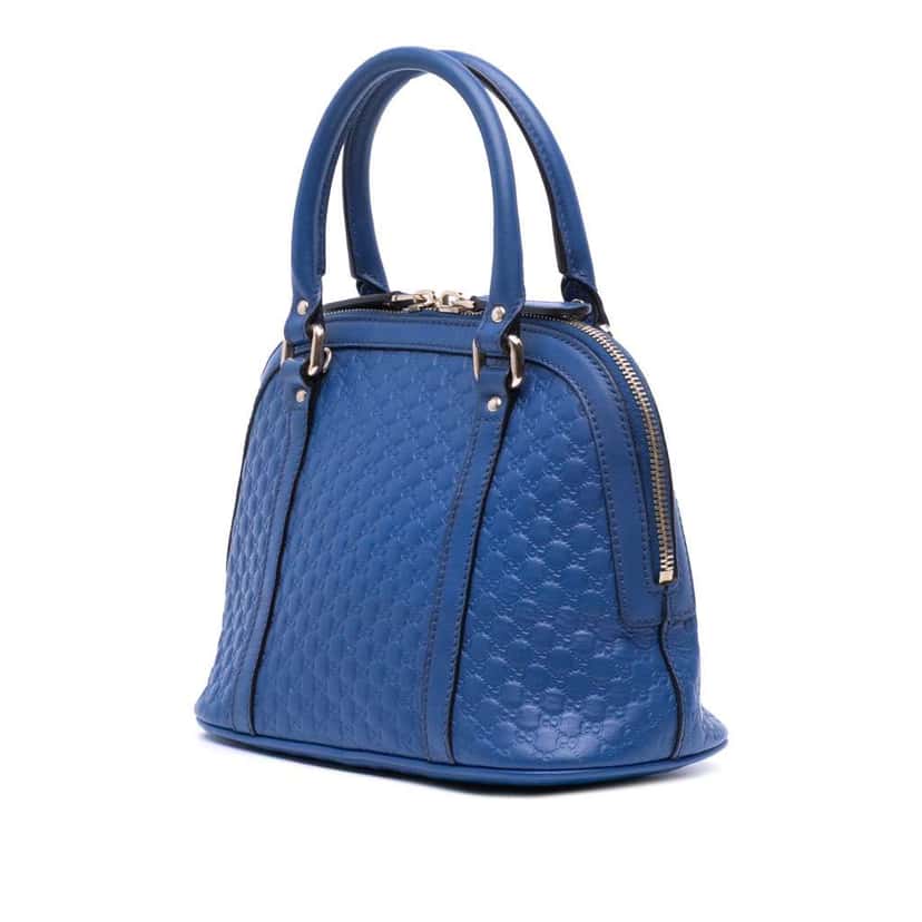 Gucci Mini Microguccissima Dome Satchel Blue Leather Good condition - Back View