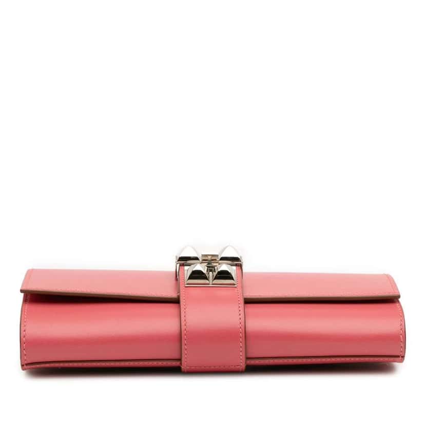 Hermès Tadelakt Medor Clutch 23 Pink Leather Good condition - Inside View