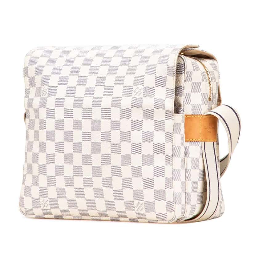 Louis Vuitton Damier Azur Naviglio White Canvas Good condition - Back View