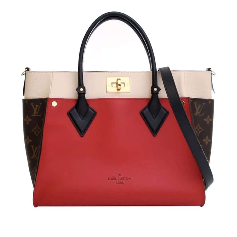 Louis Vuitton Monogram On My Side MM Red Leather Good condition - Front View