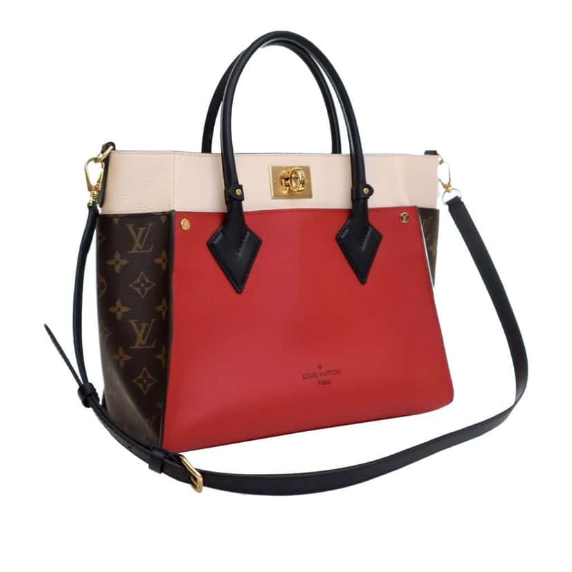 Louis Vuitton Monogram On My Side MM Red Leather Good condition - Back View