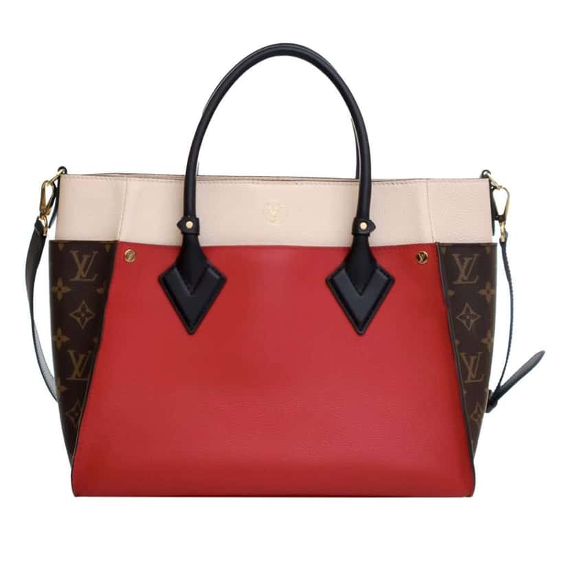 Louis Vuitton Monogram On My Side MM Red Leather Good condition - Inside View