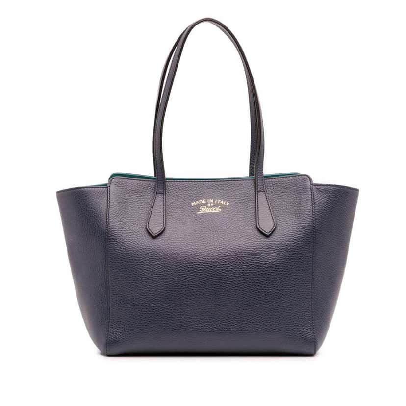 Gucci Medium Leather Swing Tote Blue Leather Good condition - Front View