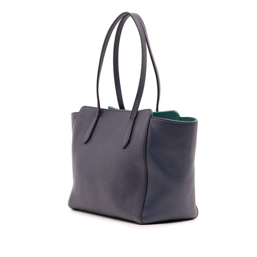 Gucci Medium Leather Swing Tote Blue Leather Good condition - Back View