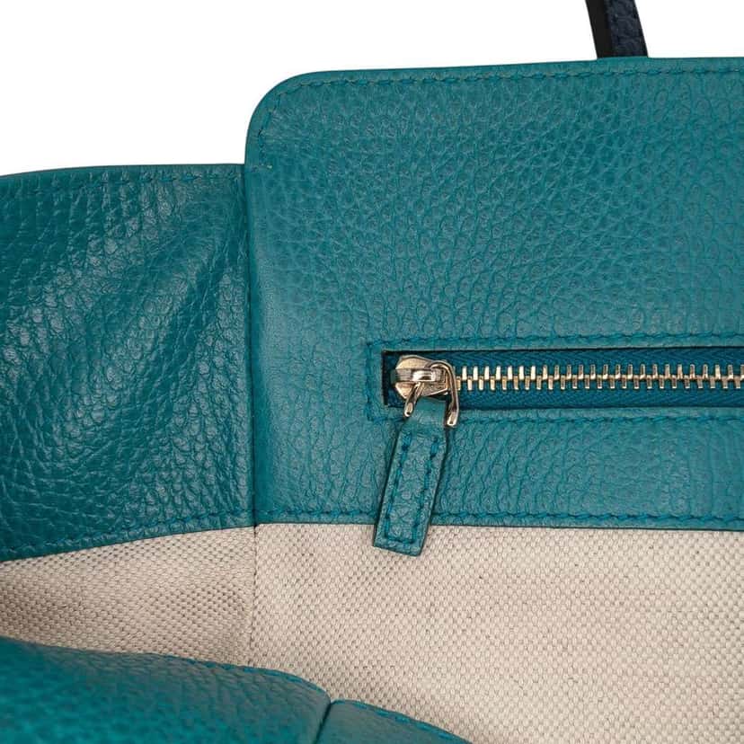 Gucci Medium Leather Swing Tote Blue Leather Good condition - Box View