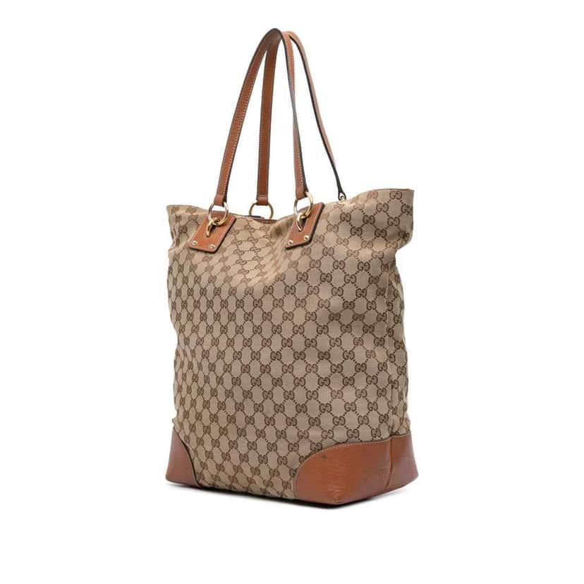 Gucci Large GG Canvas GG Charm Tote Brown Canvas Good condition - Back View