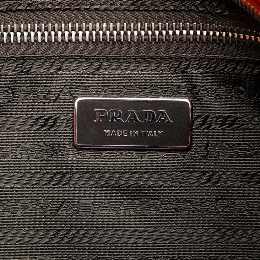 Prada Tessuto Zip Top Crossbody Orange Good condition - Box View