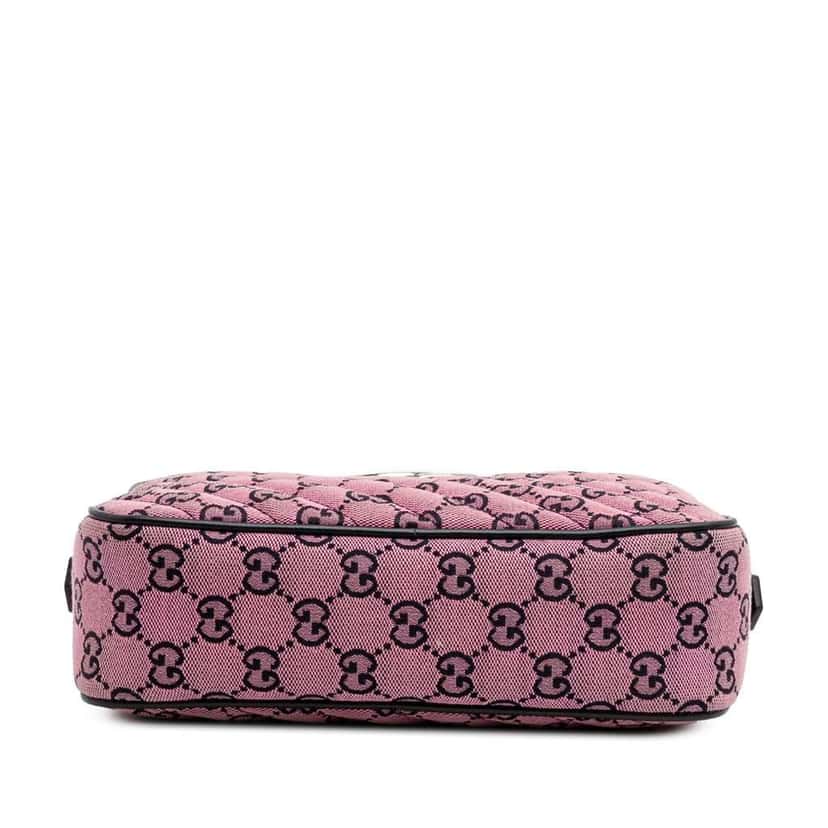 Gucci Small GG Marmont Matelasse Canvas Crossbody Pink Canvas Good condition - Inside View