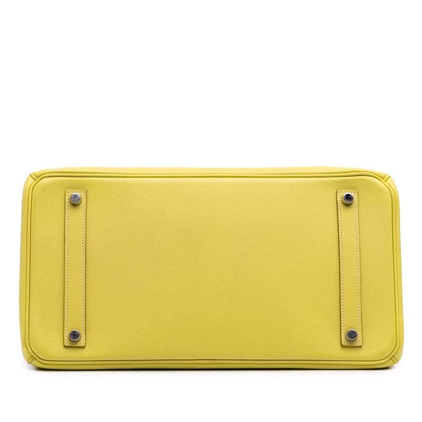 Hermès Epsom Birkin Retourne 35 Yellow Leather Good condition - Inside View
