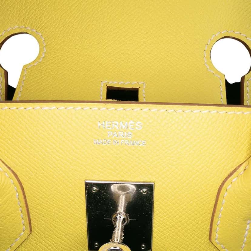 Hermès Epsom Birkin Retourne 35 Yellow Leather Good condition - Box View