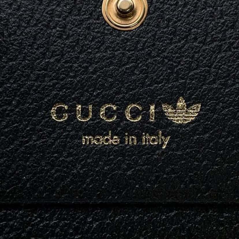 Gucci Adidas Leather Horsebit Wallet on Strap Black Leather Good condition - Box View