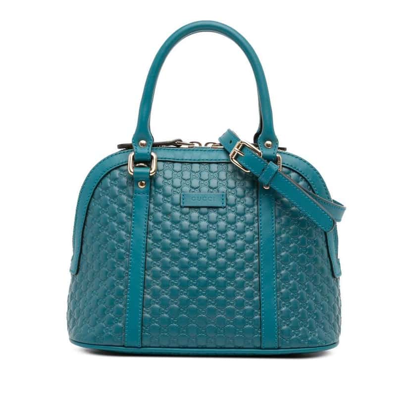 Gucci Mini Microguccissima Dome Satchel Blue Leather Good condition - Front View