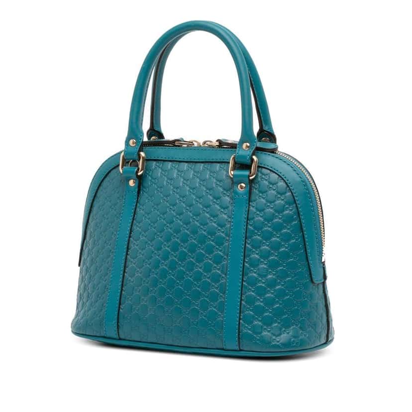 Gucci Mini Microguccissima Dome Satchel Blue Leather Good condition - Back View