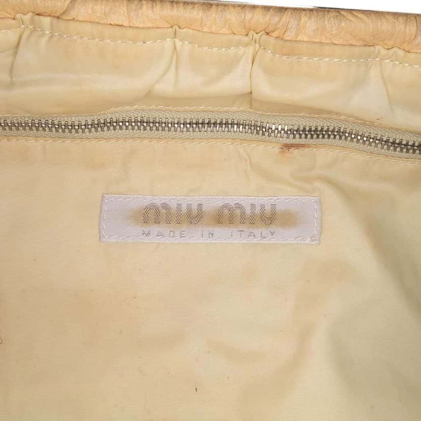 Miu Miu Leather Kiss Lock Shoulder Bag Brown Leather Good condition - Box View