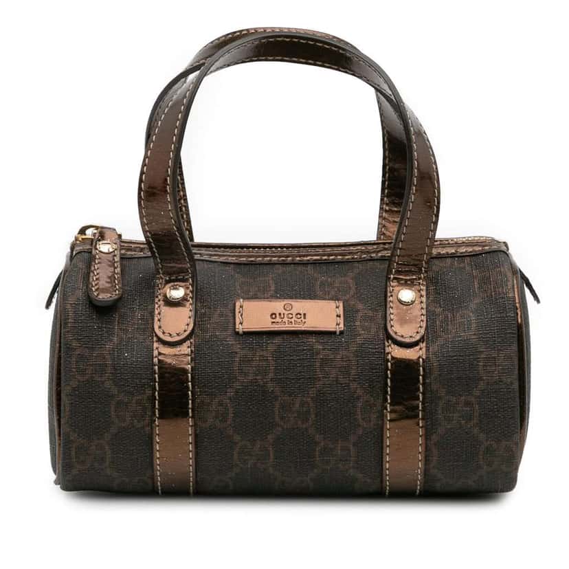 Gucci Micro GG Supreme Joy Boston Bag Brown Canvas Good condition - Front View