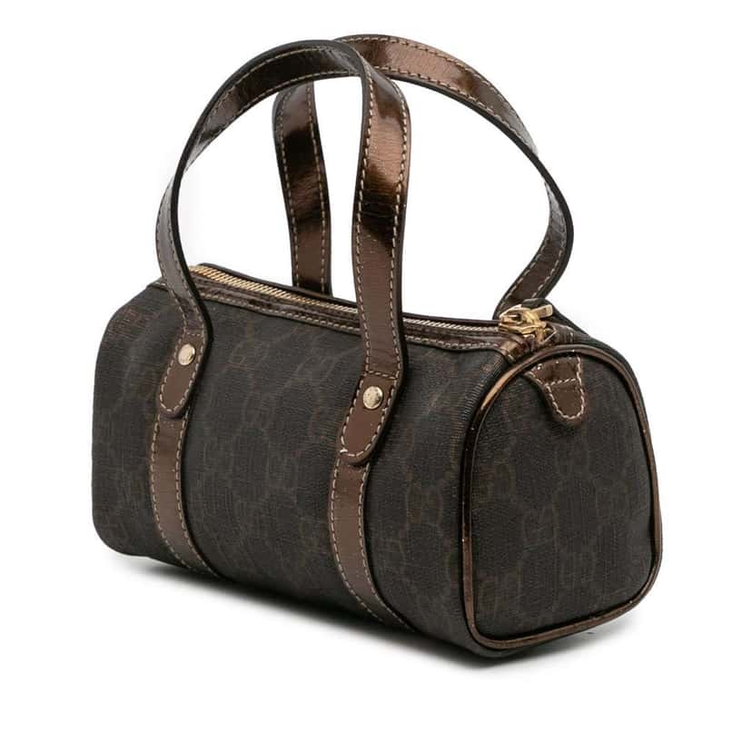 Gucci Micro GG Supreme Joy Boston Bag Brown Canvas Good condition - Back View