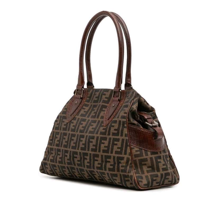 Fendi Zucca Canvas Etniko Handbag Brown Canvas Good condition - Back View
