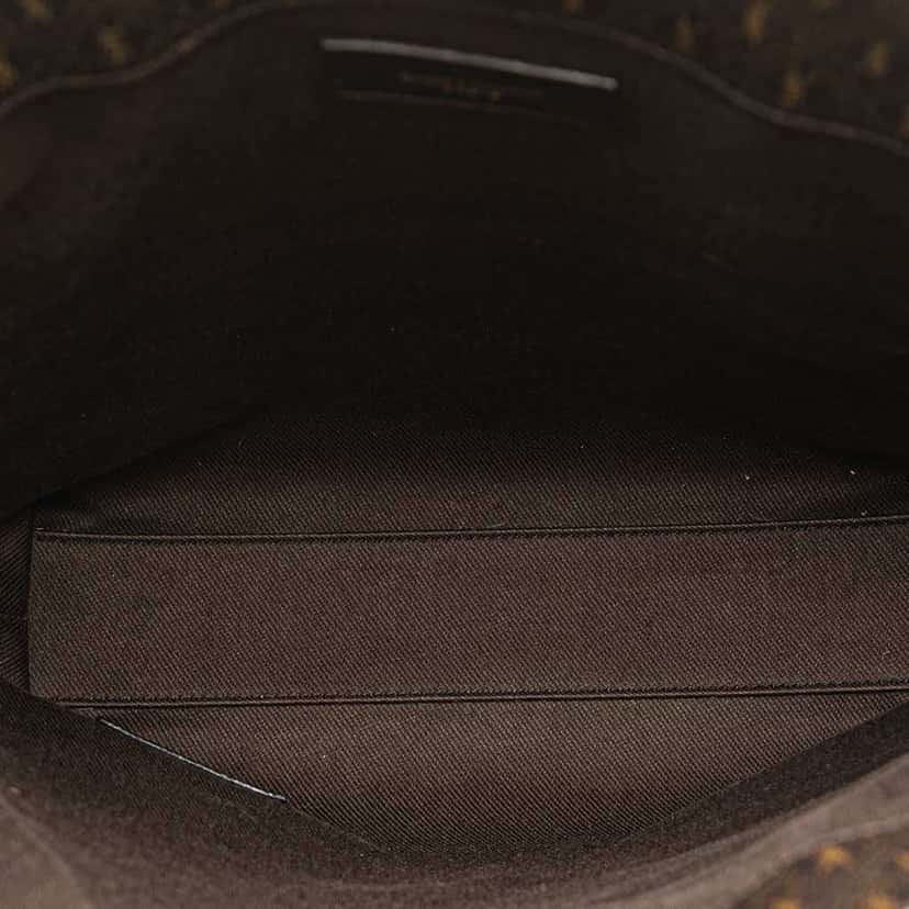 Saint Laurent Le Monogramme Coated Canvas and Leather Shopper Tote Brown Canvas Good condition - Model View