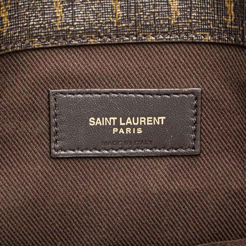Saint Laurent Le Monogramme Coated Canvas and Leather Shopper Tote Brown Canvas Good condition - Box View