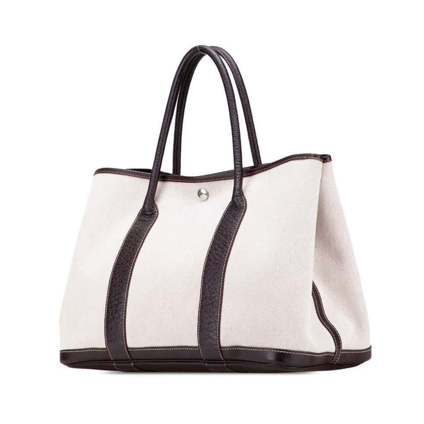 Hermès Toile and Negonda Garden Party 36 Brown Canvas Good condition - Back View