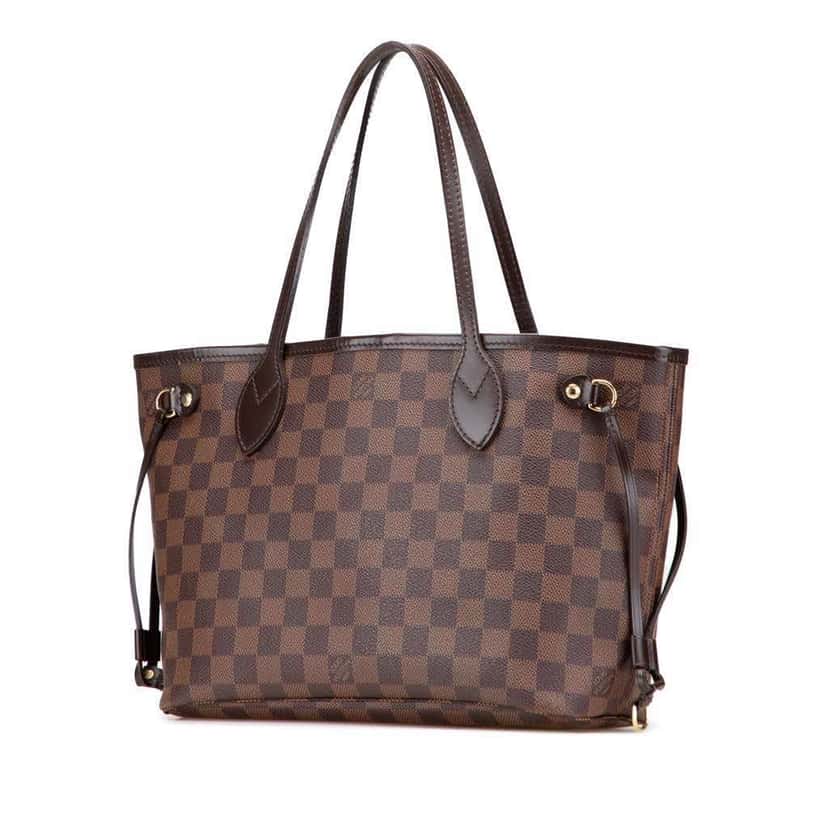 Louis Vuitton Damier Ebene Neverfull PM Brown Canvas Good condition - Back View