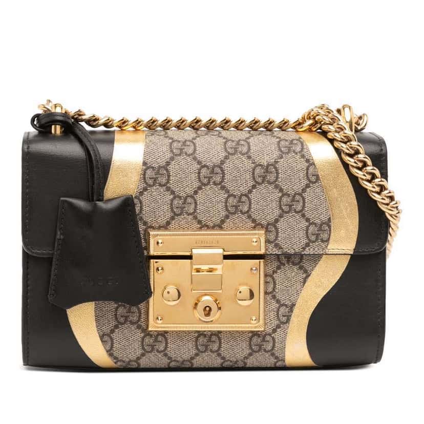 Gucci Small GG Supreme Osiride Padlock Crossbody Brown Canvas Good condition - Front View