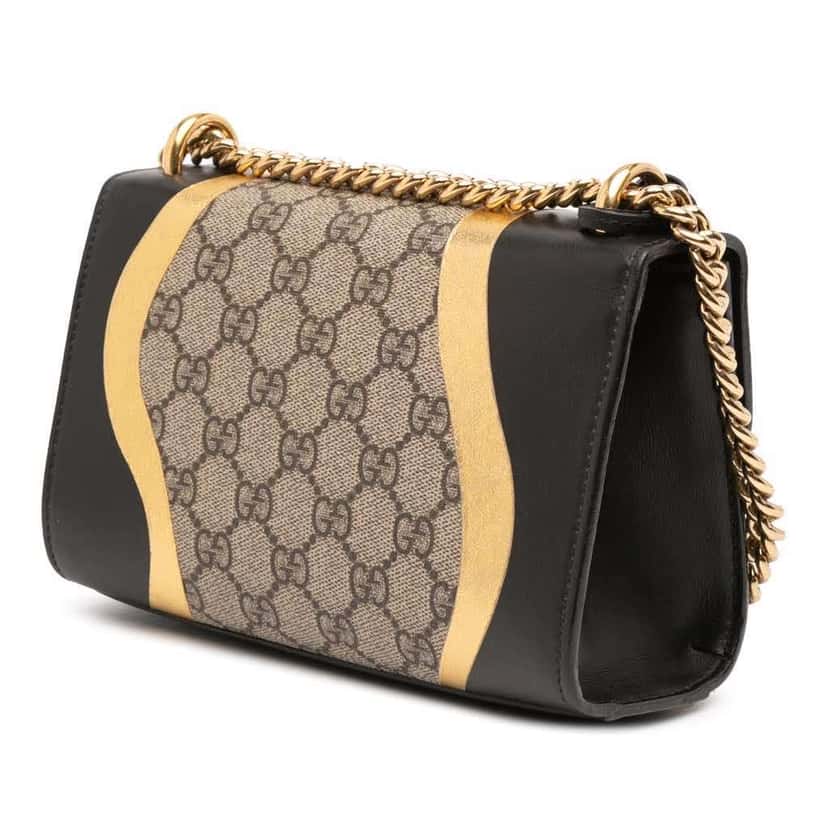 Gucci Small GG Supreme Osiride Padlock Crossbody Brown Canvas Good condition - Back View
